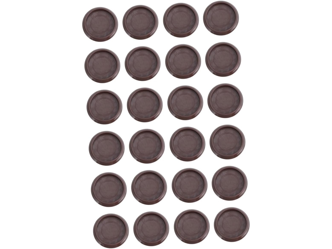 Conjunto De 24 Protetores Móveis Antiderrapantes Marrons, De Plástico, Com Função De Fixação Segura Para Cadeiras E