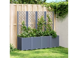 Vaso/floreira De Jardim C/ Treliã§a 160x40x140 Cm Pp Cinzento Dkd Home Decor