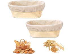 Conjunto De 2 Cestos Banneton Para Pão Artesanal, Em Rattan, Para Massa Madre, Fermentação Natural E Padaria Doméstica