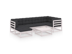 Conjunto de 7 Lounge de Jardim C/ Almofadões Pinho Maciço MAISON EXCLUSIVE