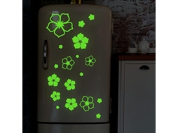 Adesivos de Parede em Forma de Flor, Brilho no Escuro, Holográfico, Decoração de Quarto de Adolescente
