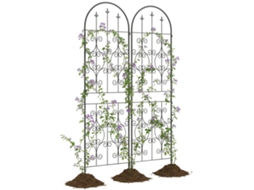 Suportes para plantas trepadeiras, 2 unidades, metal, 50x180cm preto BTFORUS