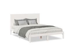 Bed Frame, Bed Frames Vidaxl Branco Madeira De Pinho (140 X 220 Cm)