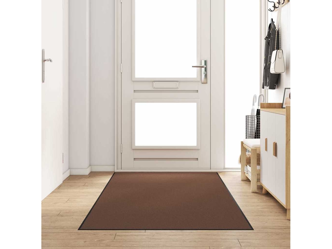 Vidaxl Tapete De Entrada Marrom E Preto 120 X 250 Cm 100% Poliamida