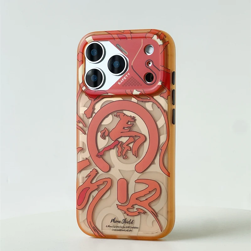 Capa Para Iphone 16 (laranja), Acabamento Fosco, Compatível Com Carregamento Sem Fio, Material Pc.