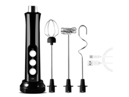 Espumador Elétrico AQUAFORGE recarregável Usb, 3 velocidades, preto