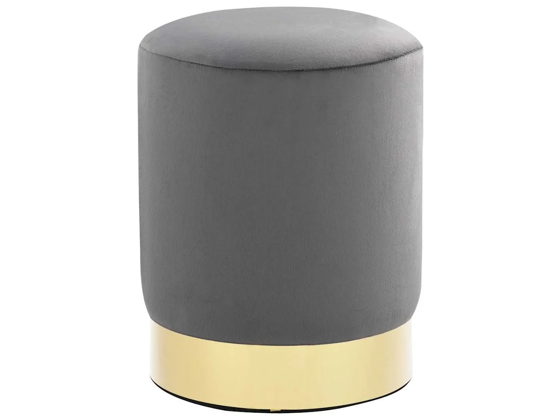 Vidaxl Banco 28 X 36 Cm Veludo Cinzento-escuro E Dourado