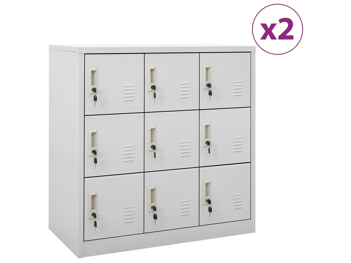 Vidaxl Cacifos 2 Pcs 90x45x92,5 Cm Aço Cinzento-claro