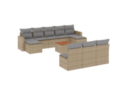 Garden Sofa Set, Garden Sofa Sets Vidaxl Bege Rattan / Vime (n/a)