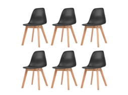 Dining Chair, Dining Chairs Vidaxl Preto Plástico (n/a)