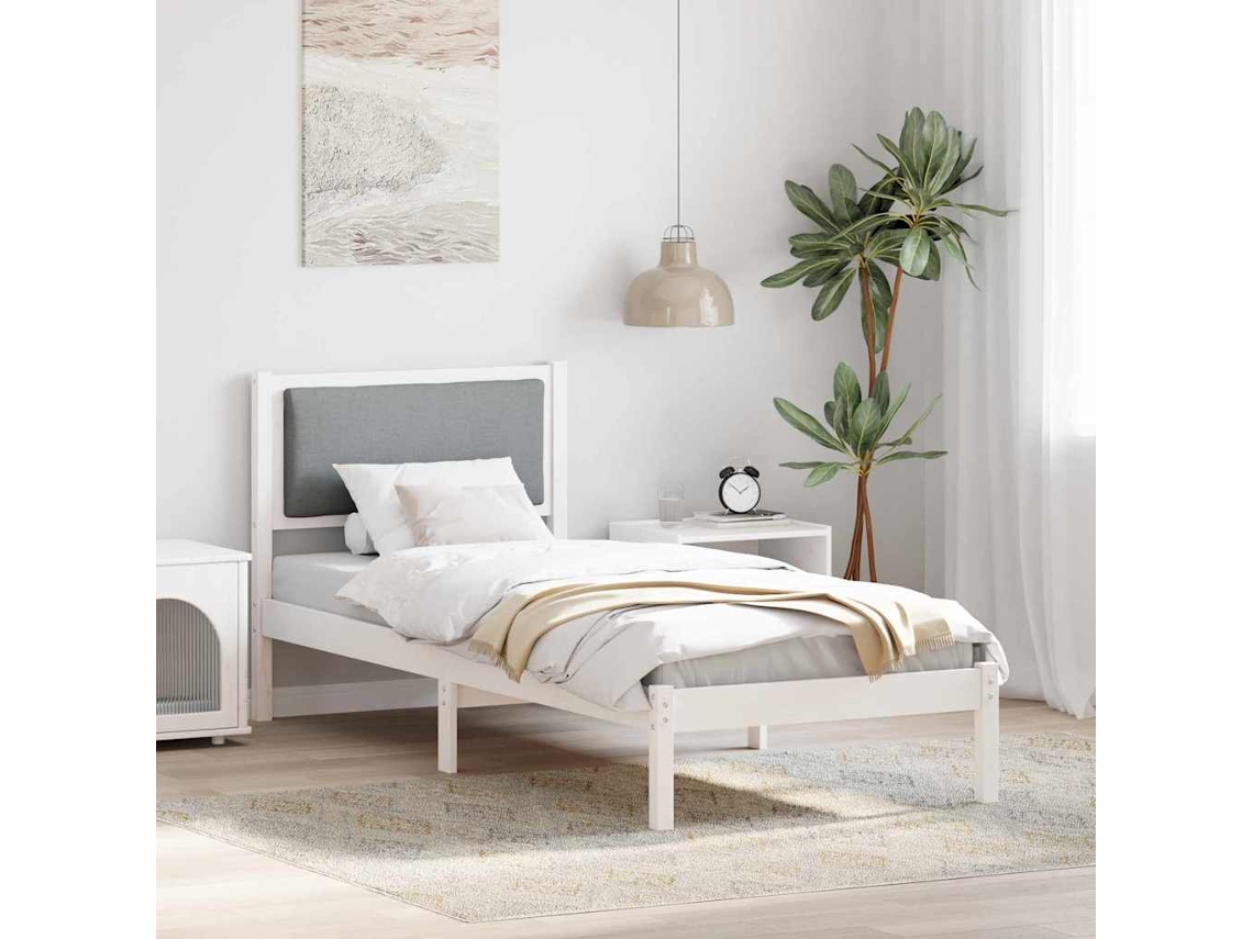 Vidaxl Estrutura da Cama com Cabeceira Cinzento claro 80 X 200 Cm