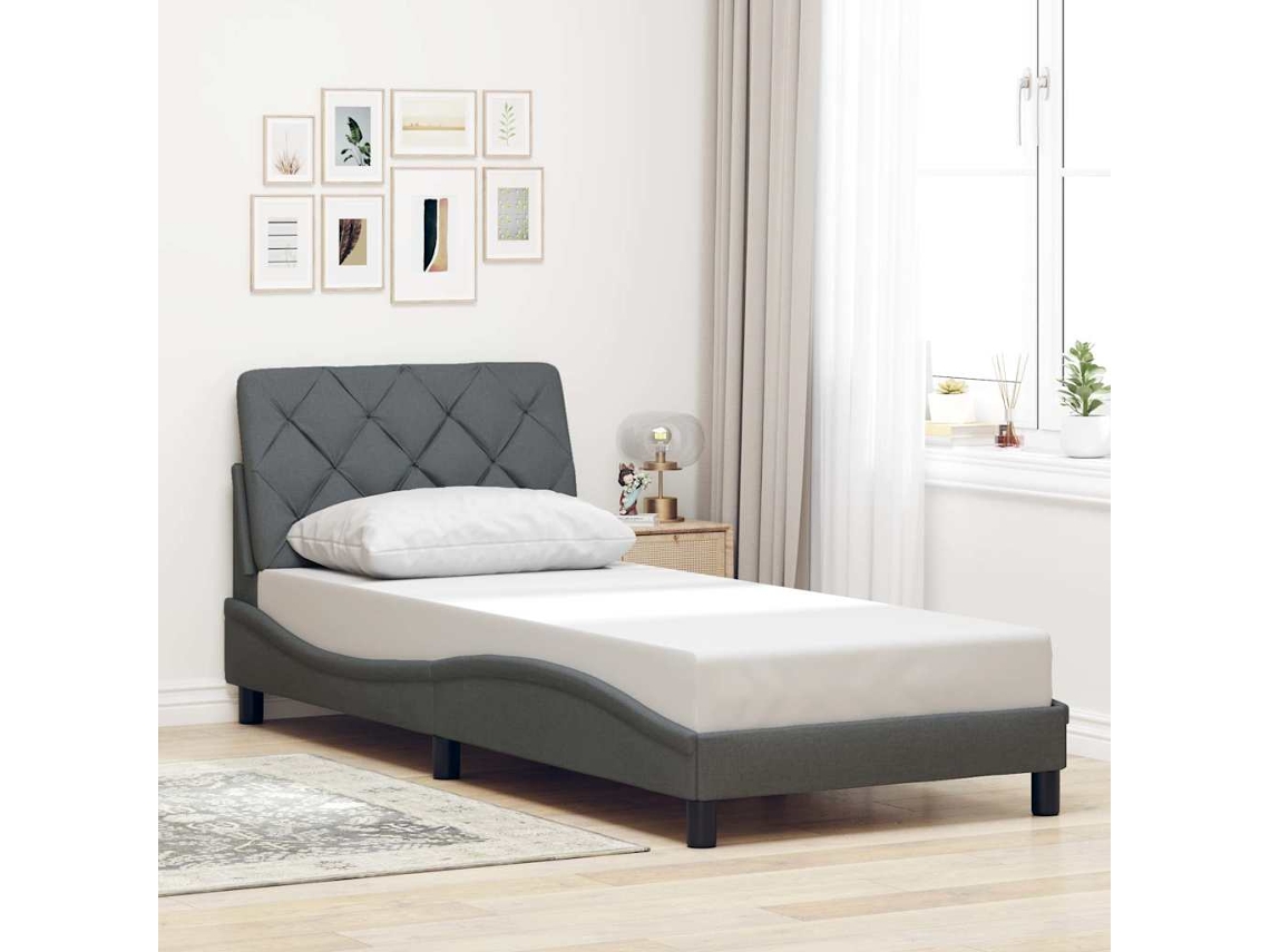 Vidaxl Estrutura De Cama Sem Colchão 80x200 Cm Tecido Cinzento-escuro