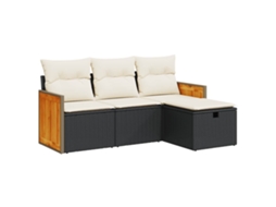 Garden Sofa Set, Garden Sofa Sets Vidaxl Preto Rattan / Vime (n/a)