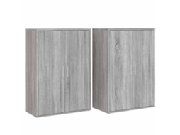 Conjunto de 2 Aparadores Madeira Derivados Cinzento Sonoma MAISON EXCLUSIVE (60x31x84 cm)