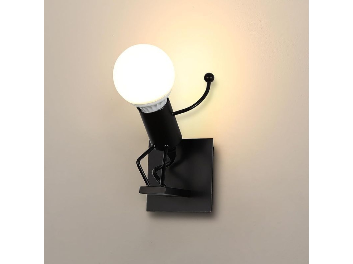 Lâmpada de Parede Nova Line estilo homem mergulhador retro cartoon preto para quarto infantil sem lâmpada