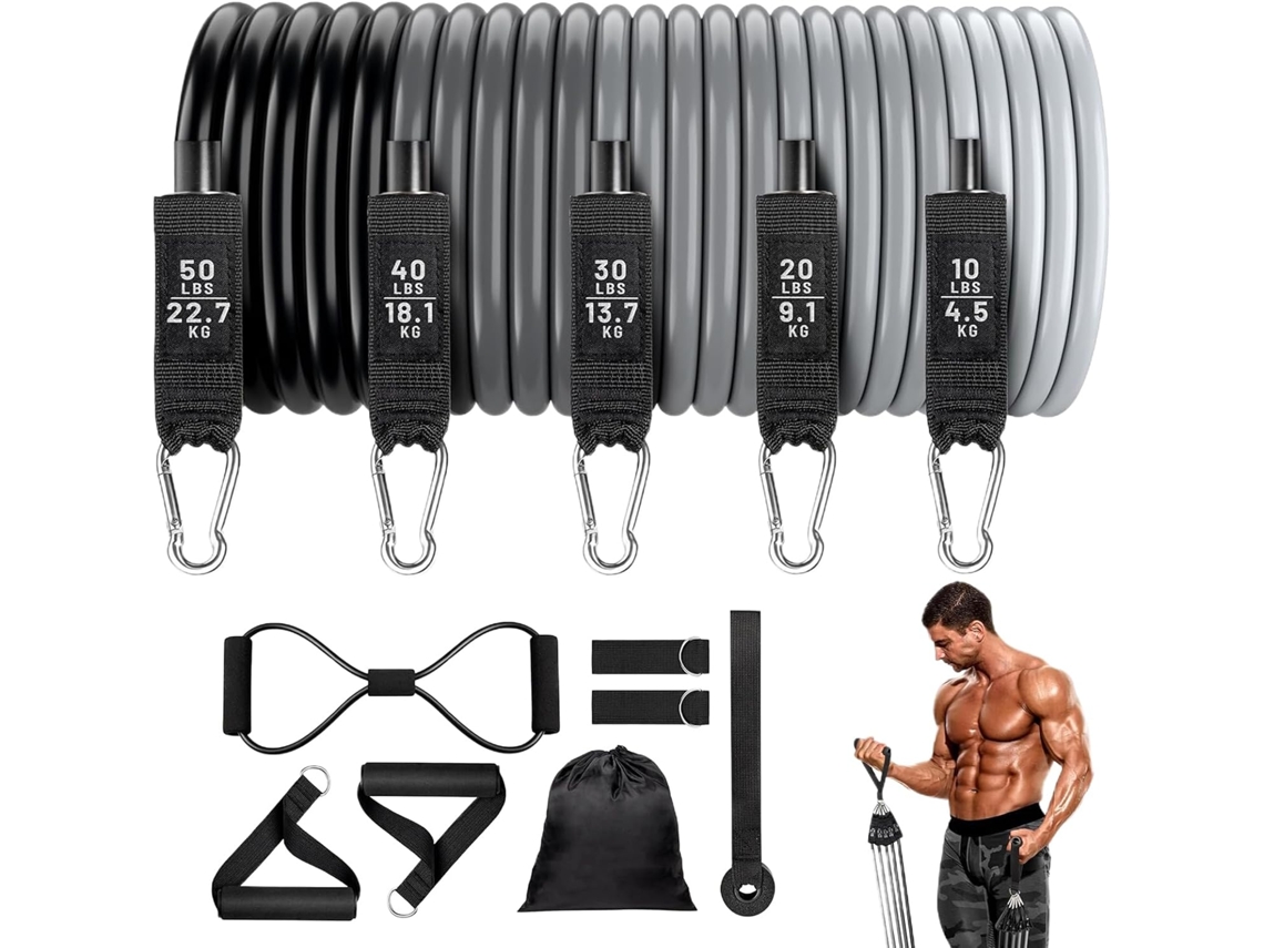 Faixas Elásticas De Resistência Para Exercícios | Treinamento Reforçado | Ideal Uso Em Casa, Academia, Garagem