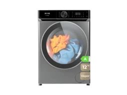 Máquina de Lavar Roupa EVVO Nova Q12x Inox, 12 Kg, 1400 Rpm, Classe A, Motor Edrive, Eprotect, 14 Programas, Vapor, Quick Wash 15’, Night Wash, Arranque Retardado