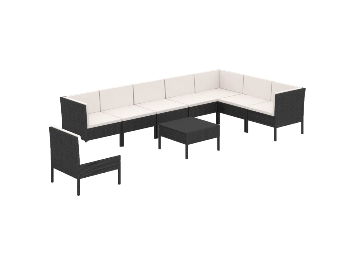 Garden Lounge Set, Garden Lounge Sets Vidaxl Preto Rattan / Vime (n/a)