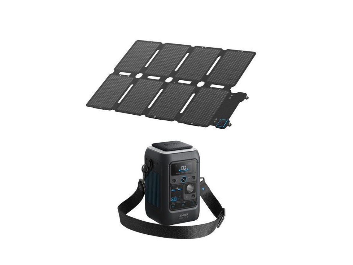 Kit ANKER Solix C300x Dc com Painel Solar Ps100x Saída Cc 300w (100w)