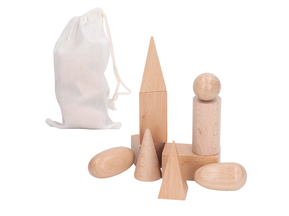Ats bloques de Madera Geométricos Infantiles Seguros Y Portátiles Con Bolsa de Almacenamiento Juguete Educativo de Construcción
