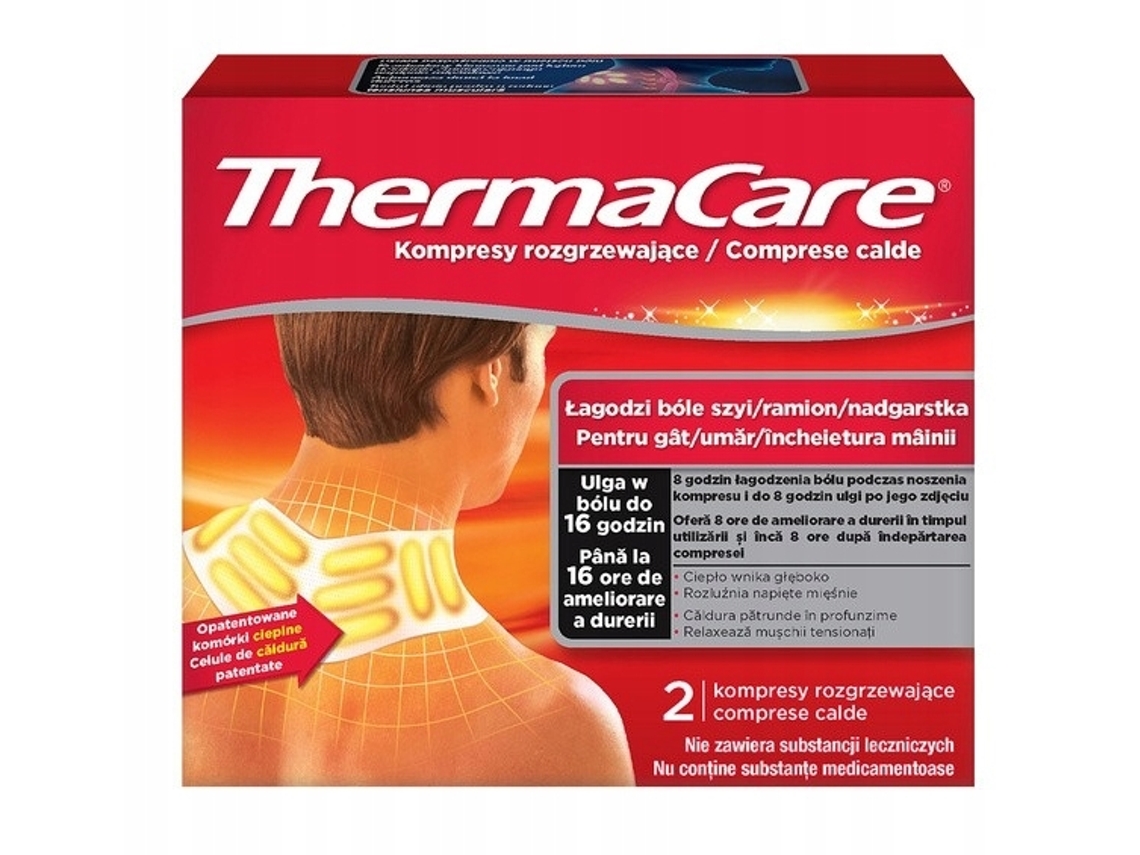 Pacote duplo de bandagens terapêuticas Thermaheat para pescoço, ombros e pulsos, Angelini