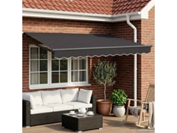 Vidaxl Toldo Retrátil Manual Com Leds Antracite 3,5 X 2,5 M