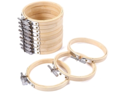 Aro de Bordado de Bambu Leve para Artesanato e Bordado de Cruz 8cm com S/MARCA