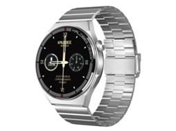 (prateado) Smartwatch Com Pulseira De Aço Estilo Bambu De 1,3 Polegadas, Classificação Ip68 E Suporte Para Chamadas Bluetooth.