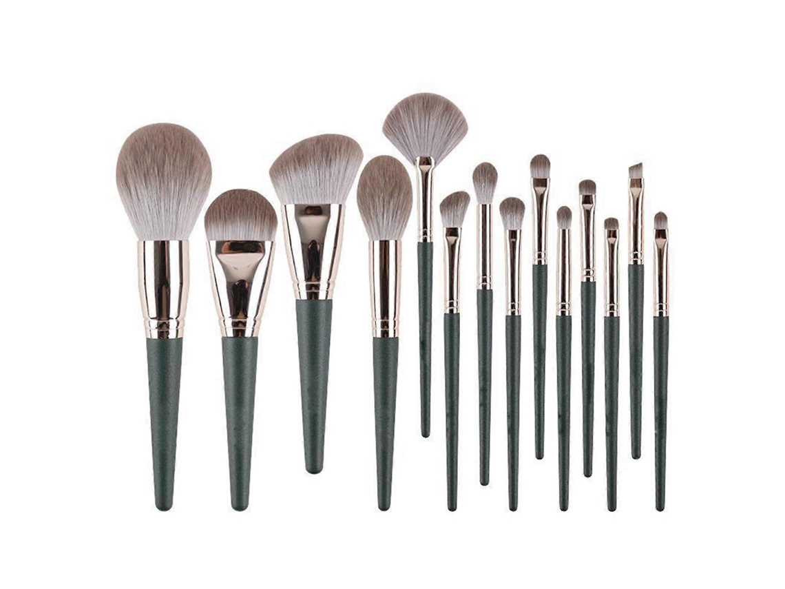 Conjunto De Pincéis De Maquiagem De Fibra Vegetal Para Base, Pó, Cremes, Esfumar, Rosto, Olhos E Sombras. Everley891