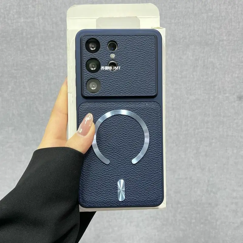 Capa Protetora Magnética Em Couro Pu (azul Para Galaxy S26 Plus), Compatível Com A Tecnologia Magsafe.
