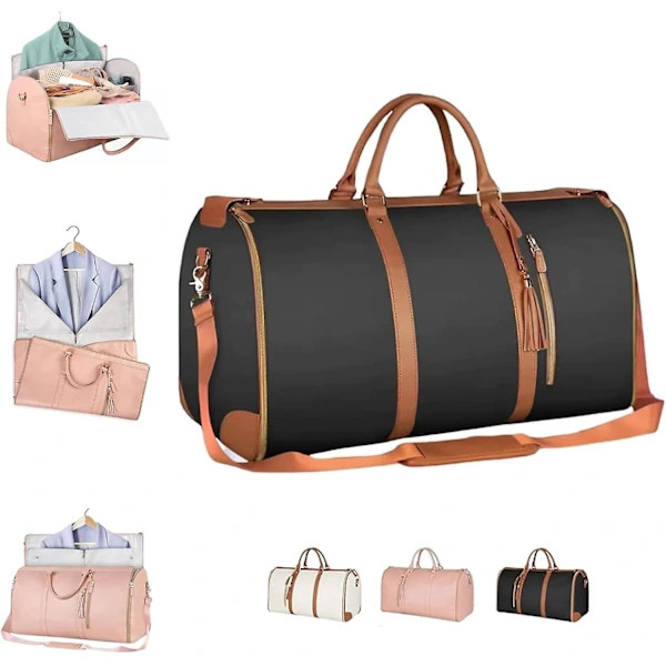 Mala de Viagem AQUAFORGE Dobrável 2 em 1 em Couro Pu para Ternos e Roupas