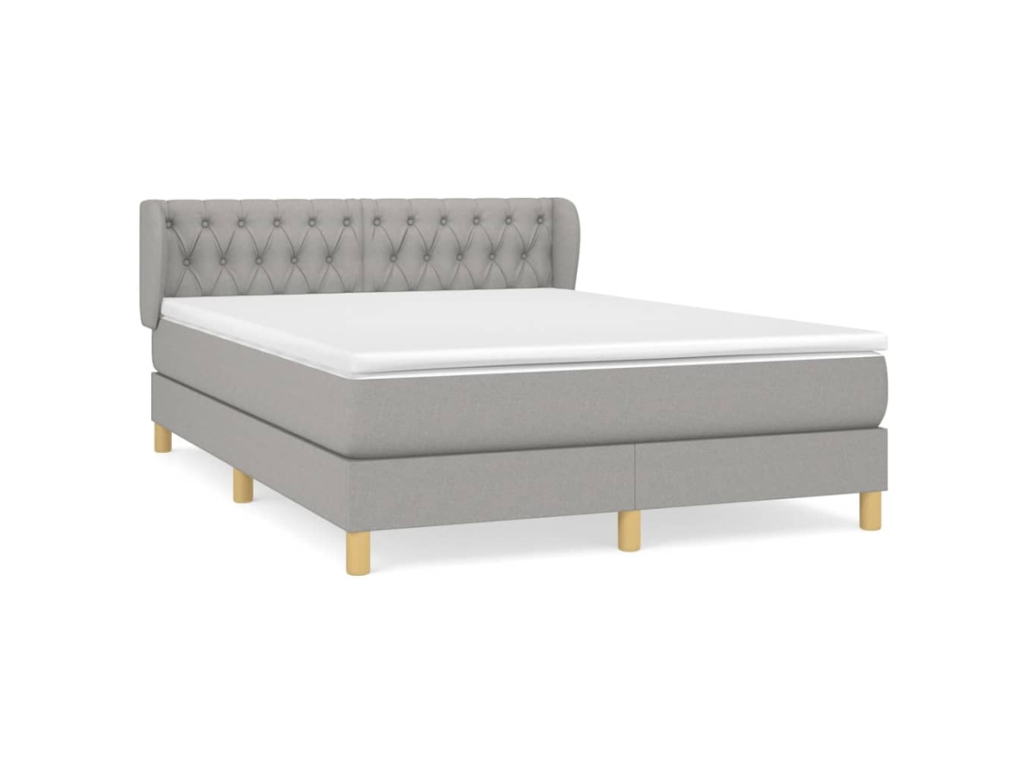 Box Spring Bed, Box Spring Beds Vidaxl Cinzeto Tecido (140 X 190 Cm)