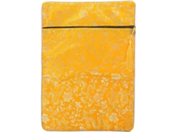 Bolsa para Bíblia Angoily em brocado claro 24x34 cm com zíper Duplo e estampa de dragão amarelo, organizador prático