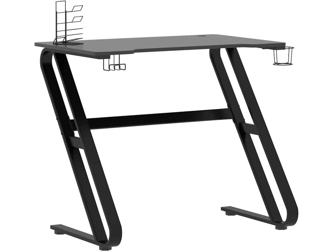 Gaming Desk, Gaming Desks Vidaxl Preto Madeira Processada (90 X 60 X 75 Cm)