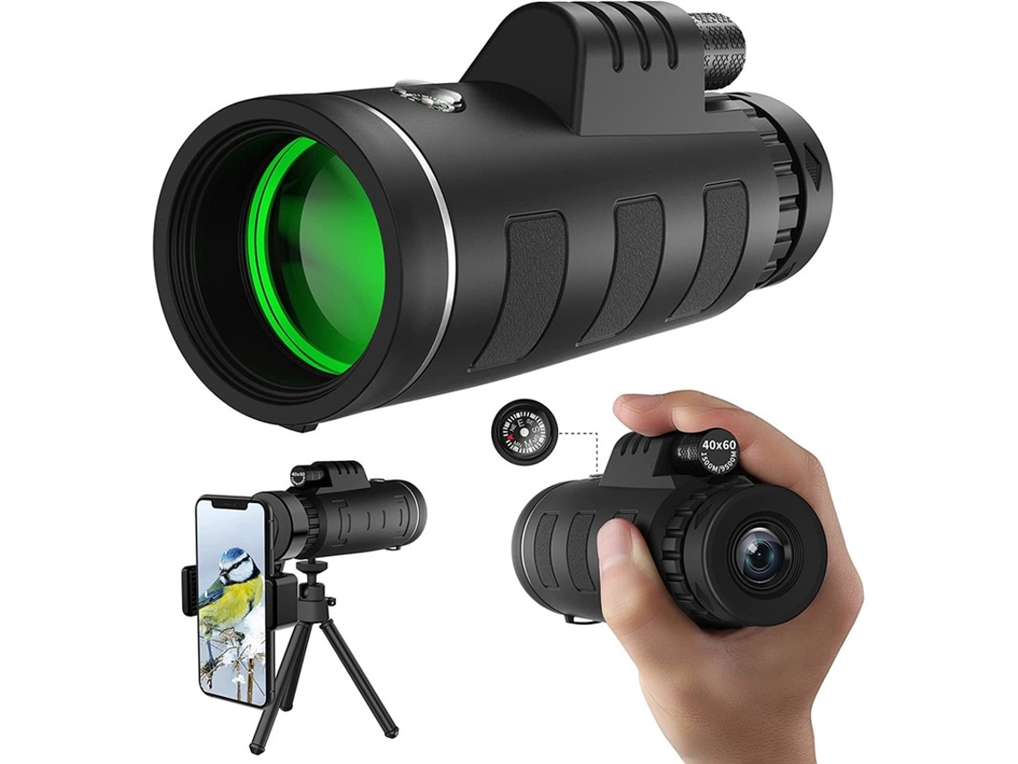 Telescópio Monocular 40x60 Monocular Bak4 Prism Fmc Para Caça De Animais Selvagens Acampamento E Viagens Bestvite (preto)