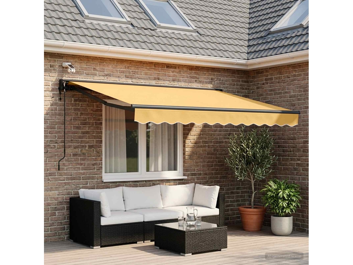 Vidaxl Toldo Retrátil Elétrico Areia 3 X 2,5 M