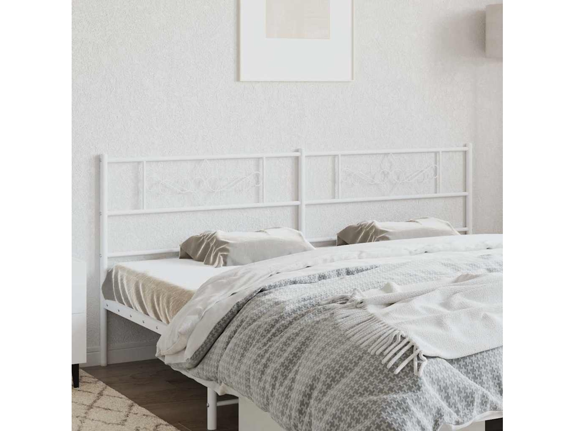 Vidaxl Cabeceira De Substituição 200 Cm Metal Branco