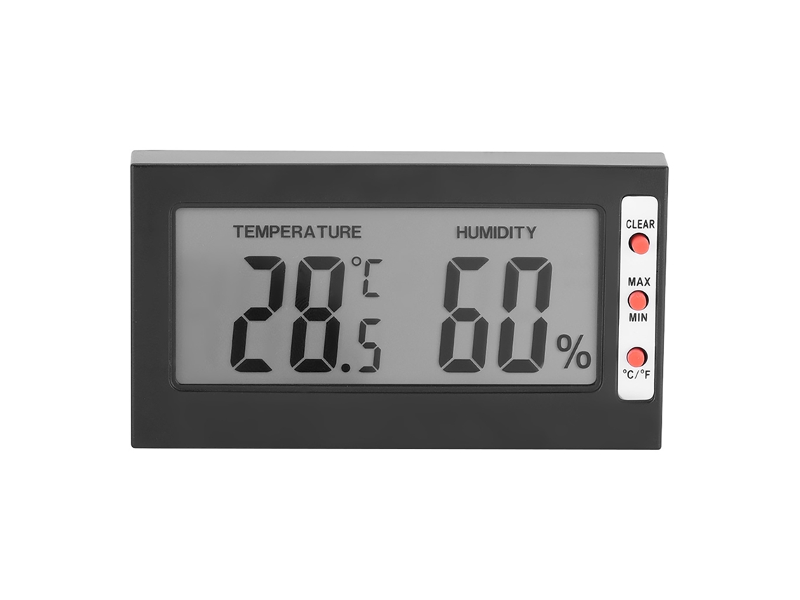 Termômetro Higrômetro YURU digital portátil com LCD, grande tela, medição de temperatura de 0 a 50°C e umidade de 10% a 99%