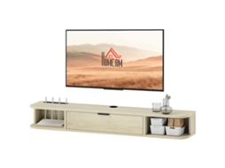 Móvel De Tv Suspenso Com Orifício Para Cabos Estilo Moderno Para Televisão 50 Polegadas 120x24x16 Cm Madeira