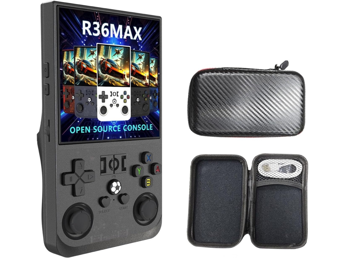 Console Portátil Retrô R36max com Mais de 18.000 Títulos Clássicos, 64gb AQUAFORGE