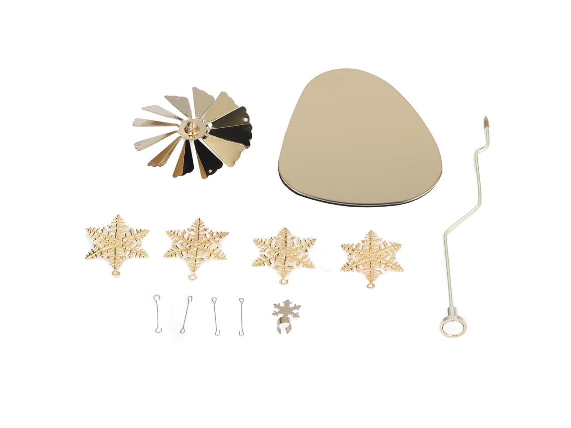 Suporte de vela giratória com campainha de vento estilo europeu romântico em aço inoxidável natal snowflake S/MARCA