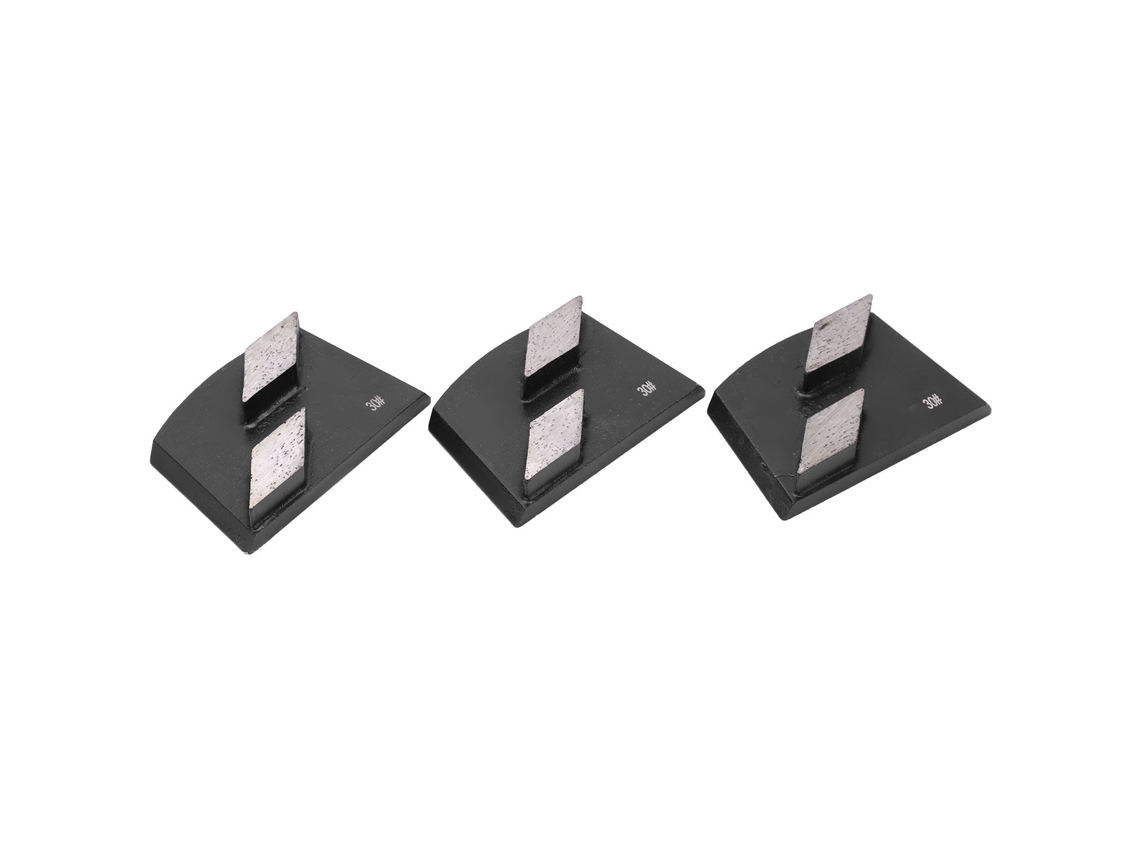 3 Discos de Desbaste Diamantados Trapezoidais Pretos 30 com 2 Dentes para Polimento e Lixamento de Concreto e Vidro