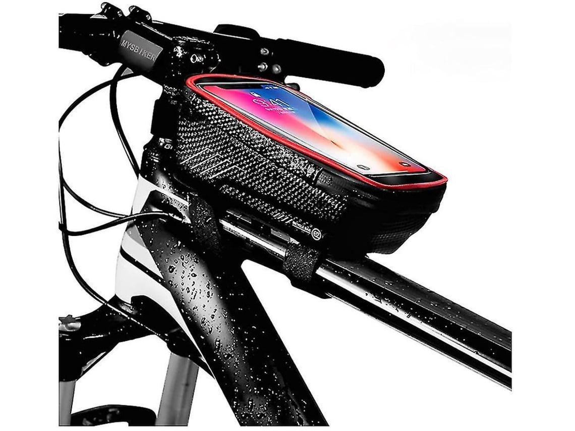 Bolsa Porta-Telefone para Bicicleta À Prova D'Água Grande Capacidade Adequada para Smartphones de Até 6 5 Polegadas Preta