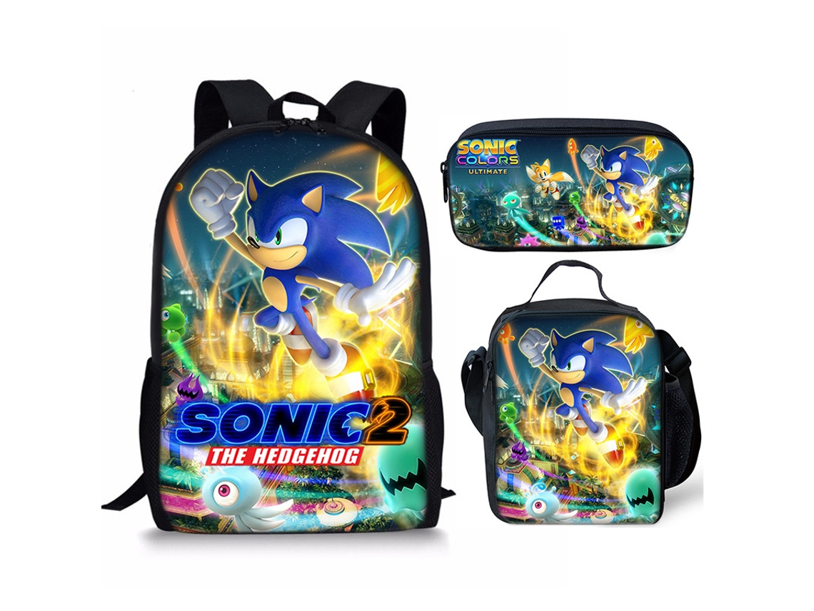 Conjunto Mochila Infantil 3 Peças, Desenho Animado, Aulas, Inclui Estojo