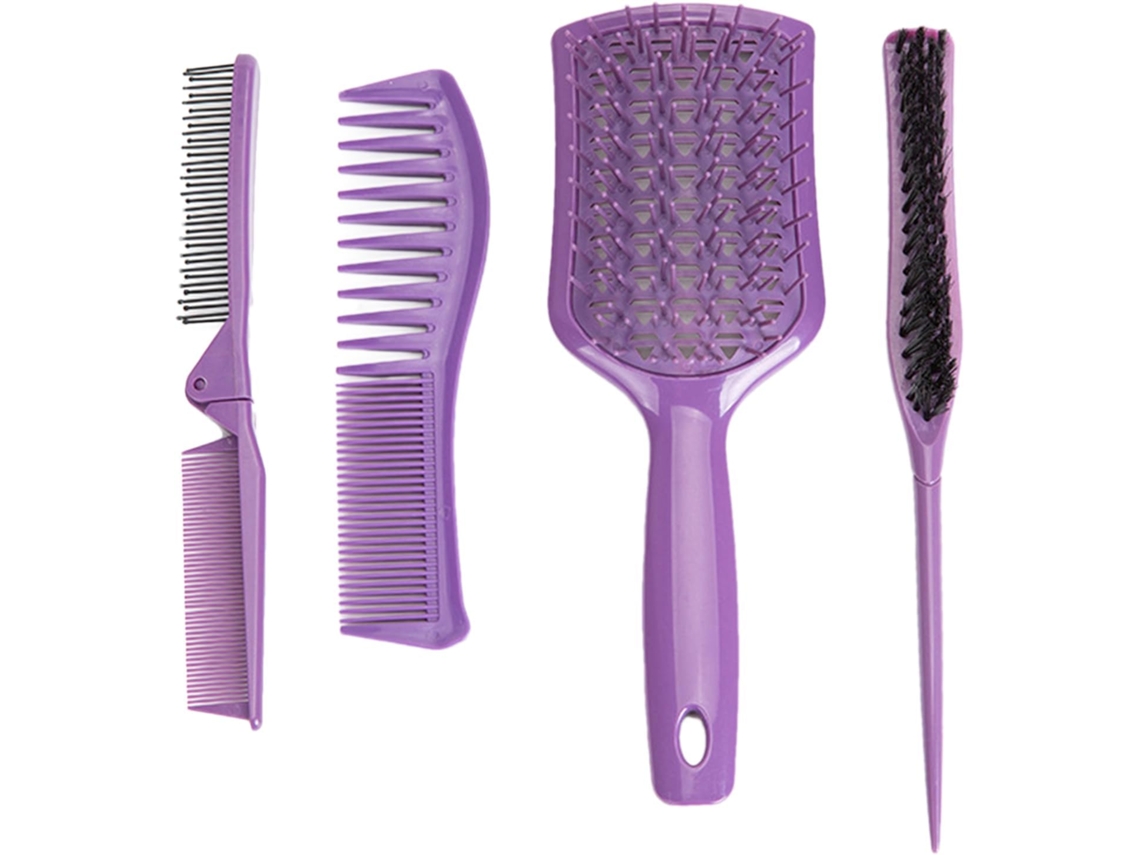 Conjunto De Pentes Femininos – 4 Para Pentear O Cabelo, Escova De Cabelo Portátil