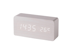 HYMNORA Relógio Digital De Madeira Com 3 Alarmes E 3 Níveis De Brilho, Display Led Eletrônico