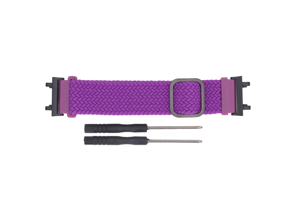 Pulseira De Nylon Tecido Compatível Com Amazfit Active Edge A2212 Cor Roxa