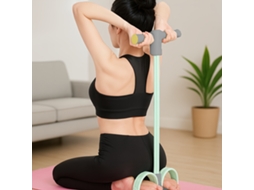 Faixa elástica de resistência para exercícios em casa com pedal, corda de empurrar, auxiliar abdominal e quatro tubos elásticos. - aquaforge