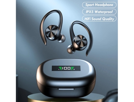 Fones De Ouvido Tws Bluetooth À Prova Dágua Ipx5 Com Ganchos - Preto