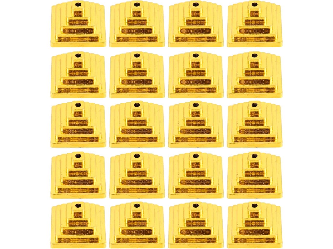 Suportes Quadrados para Bandeiras com um Visual Elegante, 30 Unidades, Feitos de Plástico Dourado. Leves e Práticos CHABERLU